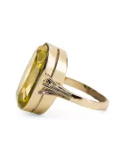 Pierścionek Żółty Perydot 14k żółte złoto Vintage vrc113y